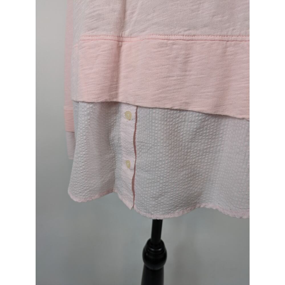 Tommy Hilfiger Womens Small Layered Blouse Light Pink Casual Work Top Shirt - Picture 7 of 11